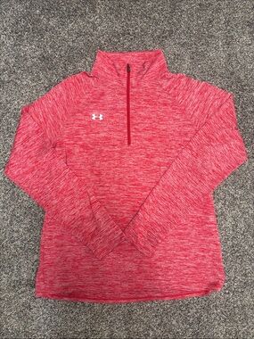 Under Armour Women's Heathered Red Half-Zip Pull-Over
